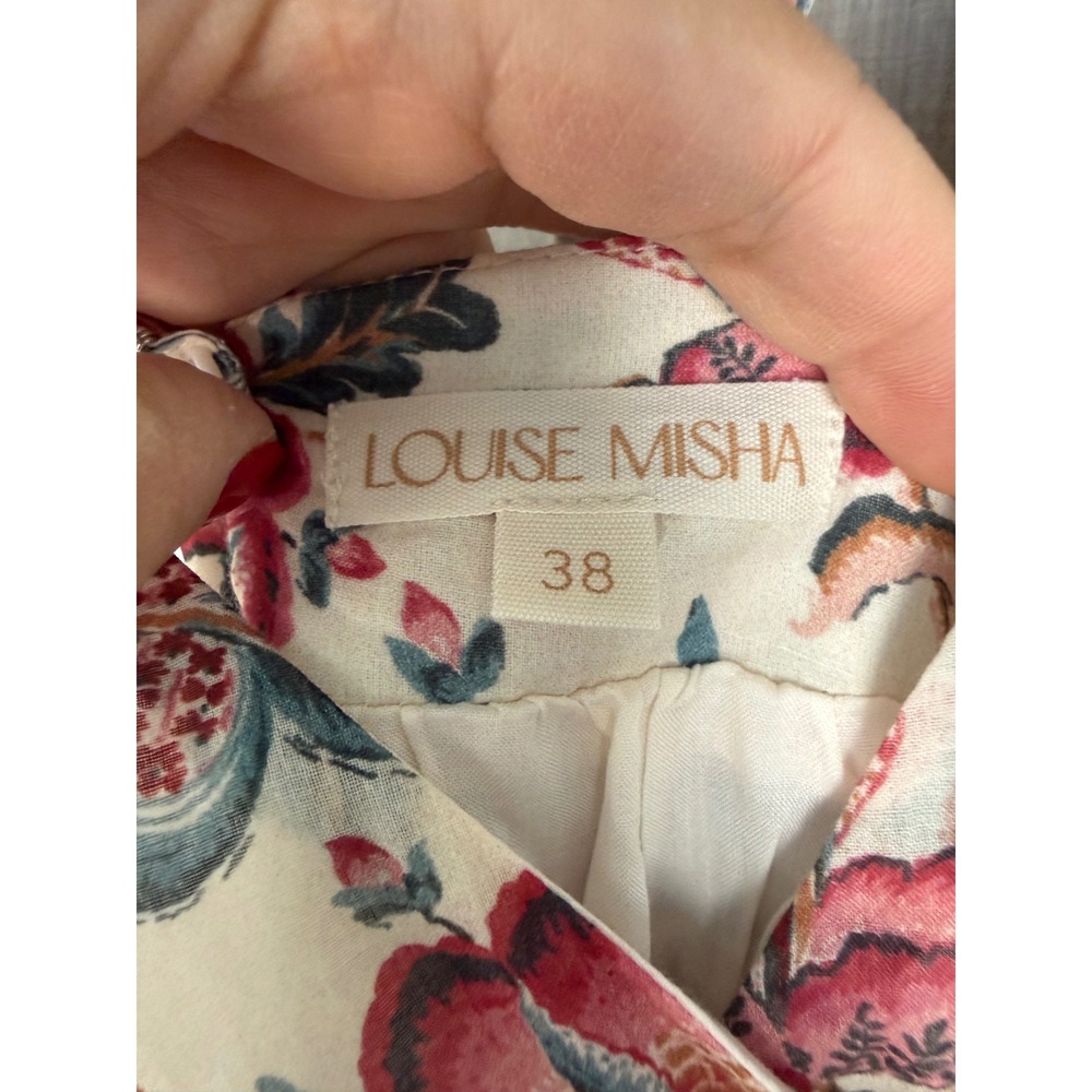 Louise Misha Ecru Cream Indian Floral Arya Maxi Dress Size 38 Medium - Picture 14 of 14